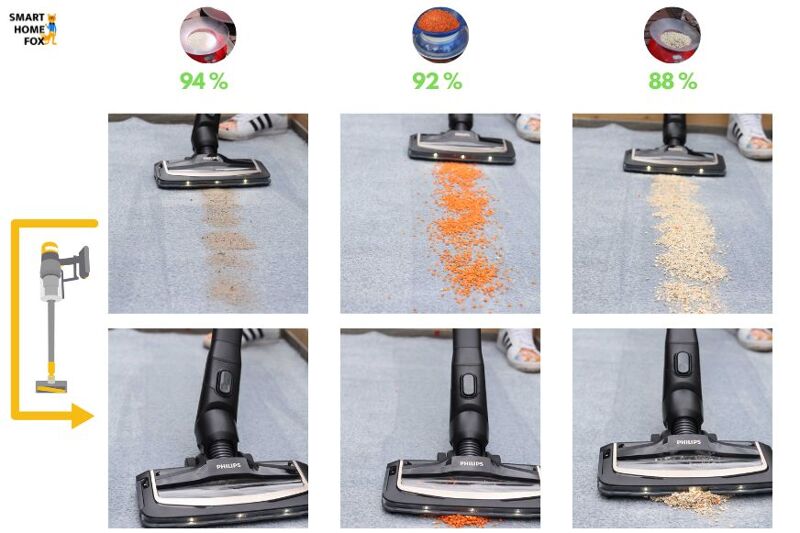 Philips Aquatrio 9000 Cordless bei der Reinigung auf langflorigem Teppich